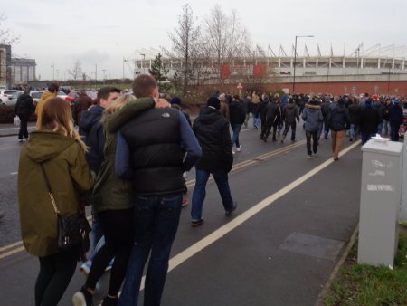 On the way to the ground.