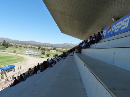 View across the chipboard stand.